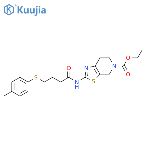 ethyl 2-{4-(4-methylphenyl)sulfanylbutanamido}-4H,5H,6H,7H-1,3thiazolo5,4-cpyridine-5-carboxylate structure