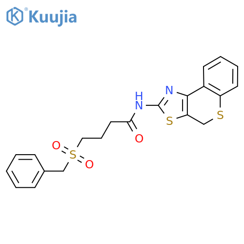 4-phenylmethanesulfonyl-N-{4H-thiochromeno4,3-d1,3thiazol-2-yl}butanamide structure