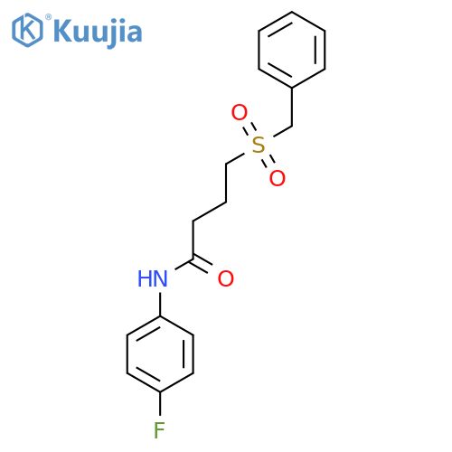 N-(4-fluorophenyl)-4-phenylmethanesulfonylbutanamide structure