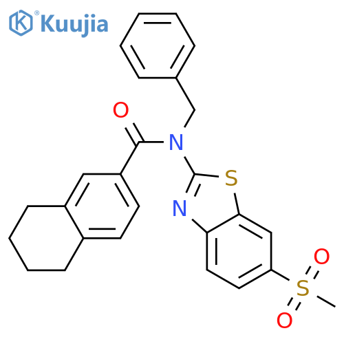N-benzyl-N-(6-methanesulfonyl-1,3-benzothiazol-2-yl)-5,6,7,8-tetrahydronaphthalene-2-carboxamide structure