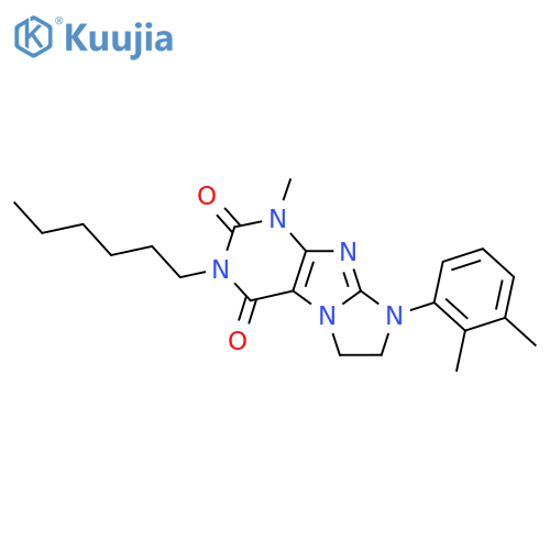 8-(2,3-dimethylphenyl)-3-hexyl-1-methyl-1H,2H,3H,4H,6H,7H,8H-imidazo1,2-gpurine-2,4-dione structure