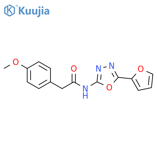N-5-(furan-2-yl)-1,3,4-oxadiazol-2-yl-2-(4-methoxyphenyl)acetamide structure