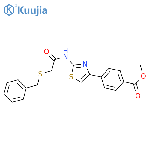 methyl 4-{2-2-(benzylsulfanyl)acetamido-1,3-thiazol-4-yl}benzoate structure