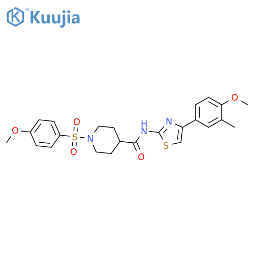 N-4-(4-methoxy-3-methylphenyl)-1,3-thiazol-2-yl-1-(4-methoxybenzenesulfonyl)piperidine-4-carboxamide structure