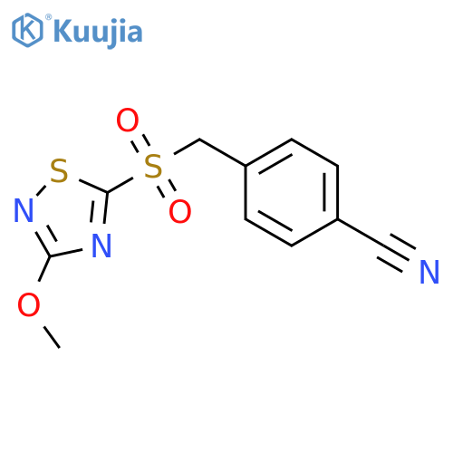 Benzonitrile, 4-[[(3-methoxy-1,2,4-thiadiazol-5-yl)sulfonyl]methyl]- structure