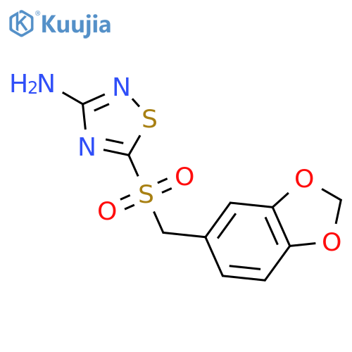 1,2,4-Thiadiazol-3-amine, 5-[(1,3-benzodioxol-5-ylmethyl)sulfonyl]- structure