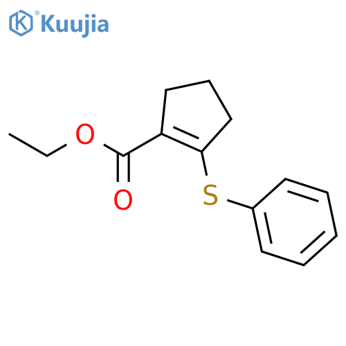 1-Cyclopentene-1-carboxylic acid, 2-(phenylthio)-, ethyl ester structure
