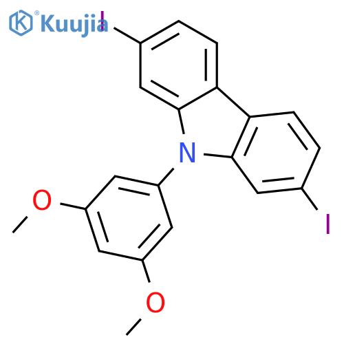 9H-Carbazole, 9-(3,5-dimethoxyphenyl)-2,7-diiodo- structure