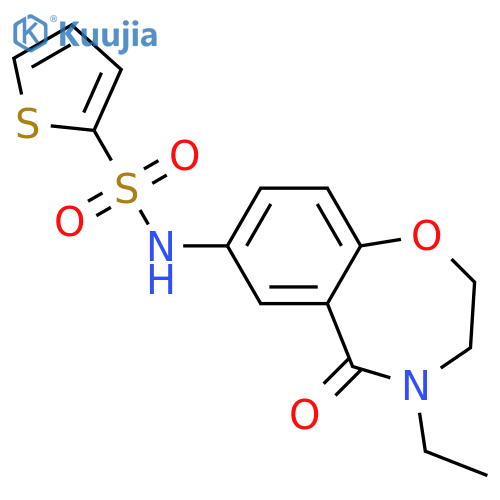 N-(4-ethyl-5-oxo-2,3,4,5-tetrahydro-1,4-benzoxazepin-7-yl)thiophene-2-sulfonamide structure