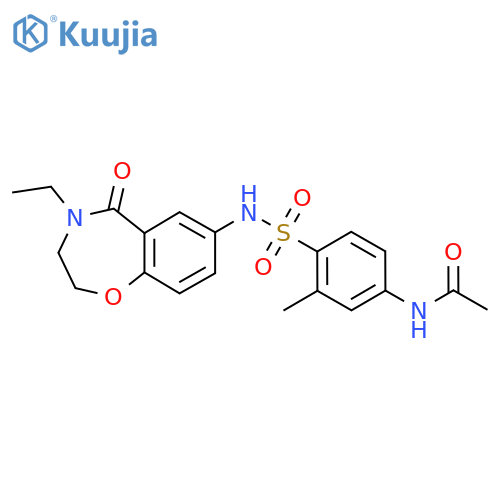 N-{4-(4-ethyl-5-oxo-2,3,4,5-tetrahydro-1,4-benzoxazepin-7-yl)sulfamoyl-3-methylphenyl}acetamide structure