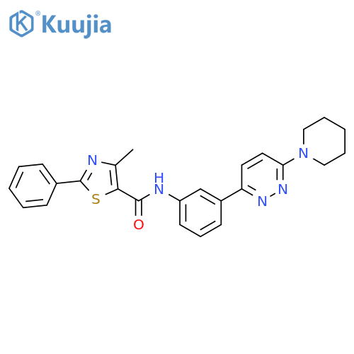 4-methyl-2-phenyl-N-{3-6-(piperidin-1-yl)pyridazin-3-ylphenyl}-1,3-thiazole-5-carboxamide structure
