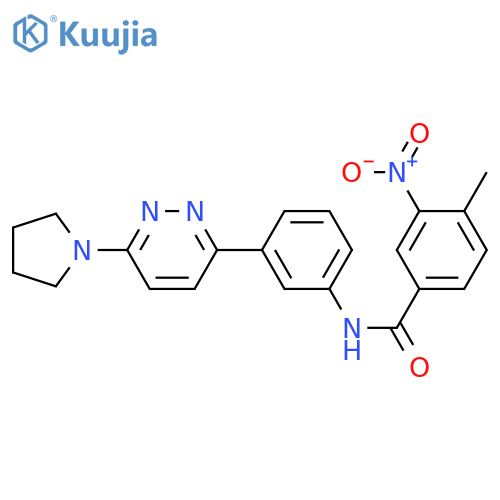 4-methyl-3-nitro-N-{3-6-(pyrrolidin-1-yl)pyridazin-3-ylphenyl}benzamide structure