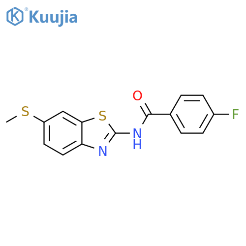 4-fluoro-N-6-(methylsulfanyl)-1,3-benzothiazol-2-ylbenzamide structure