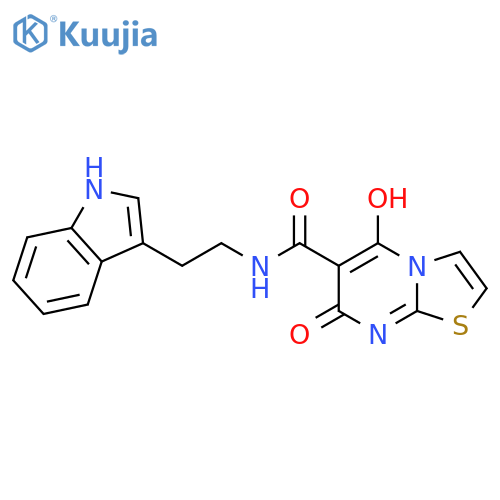 7-hydroxy-N-2-(1H-indol-3-yl)ethyl-5-oxo-5H-1,3thiazolo3,2-apyrimidine-6-carboxamide structure