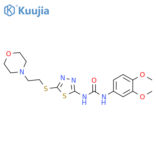 1-(3,4-dimethoxyphenyl)-3-(5-{2-(morpholin-4-yl)ethylsulfanyl}-1,3,4-thiadiazol-2-yl)urea structure