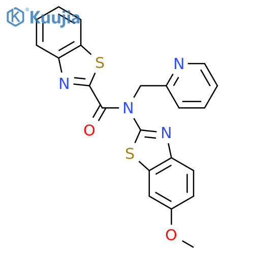 N-(6-methoxy-1,3-benzothiazol-2-yl)-N-(pyridin-2-yl)methyl-1,3-benzothiazole-2-carboxamide structure