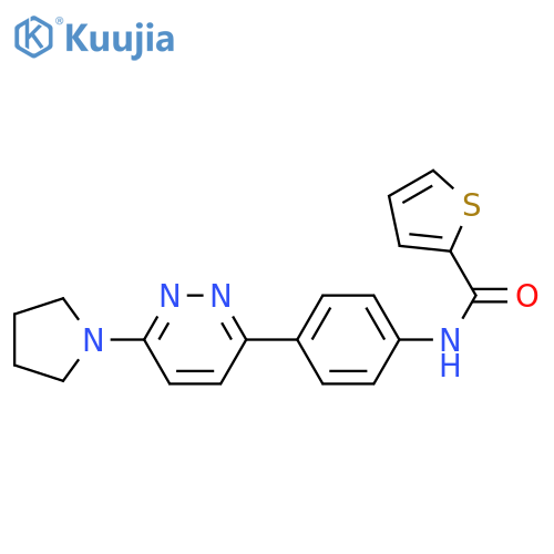 N-{4-6-(pyrrolidin-1-yl)pyridazin-3-ylphenyl}thiophene-2-carboxamide structure