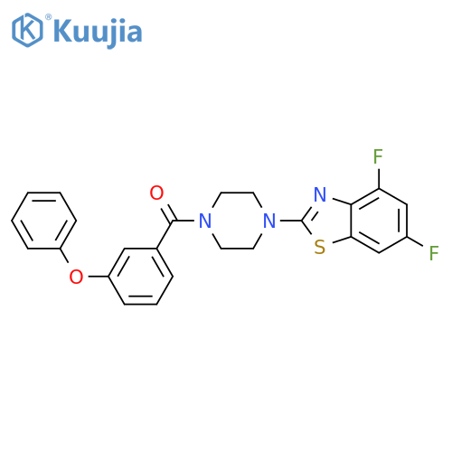 4,6-difluoro-2-4-(3-phenoxybenzoyl)piperazin-1-yl-1,3-benzothiazole structure