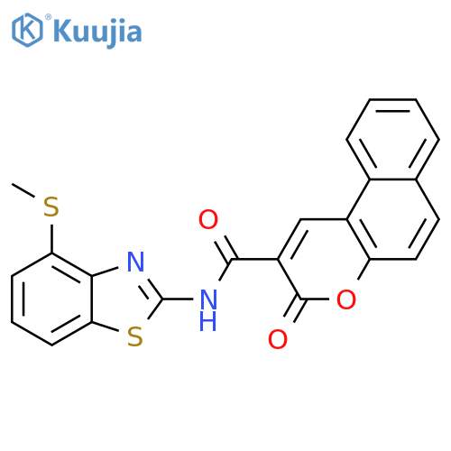 N-4-(methylsulfanyl)-1,3-benzothiazol-2-yl-3-oxo-3H-benzofchromene-2-carboxamide structure