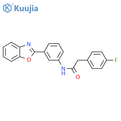 N-3-(1,3-benzoxazol-2-yl)phenyl-2-(4-fluorophenyl)acetamide structure