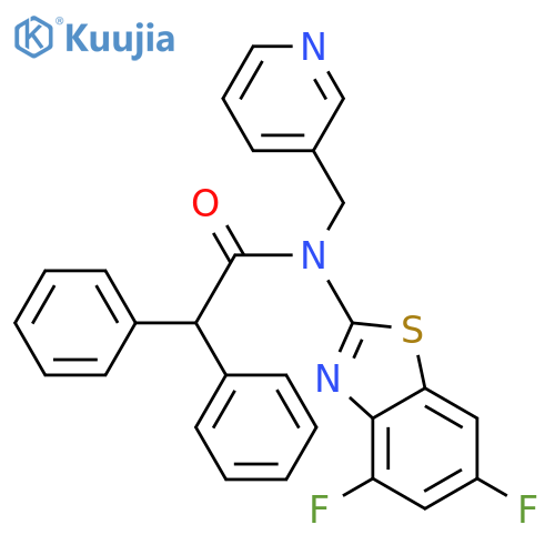 N-(4,6-difluoro-1,3-benzothiazol-2-yl)-2,2-diphenyl-N-(pyridin-3-yl)methylacetamide structure