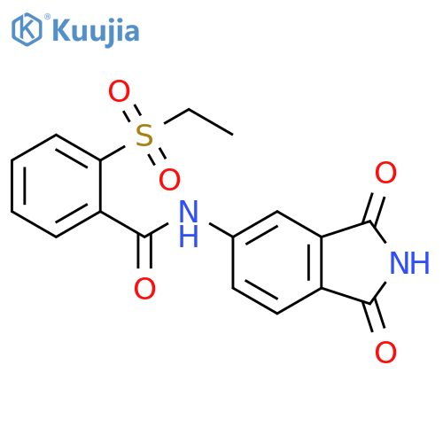 N-(1,3-dioxo-2,3-dihydro-1H-isoindol-5-yl)-2-(ethanesulfonyl)benzamide structure