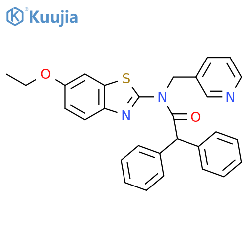 N-(6-ethoxy-1,3-benzothiazol-2-yl)-2,2-diphenyl-N-(pyridin-3-yl)methylacetamide structure