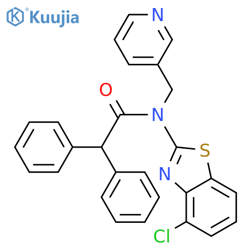 N-(4-chloro-1,3-benzothiazol-2-yl)-2,2-diphenyl-N-(pyridin-3-yl)methylacetamide structure