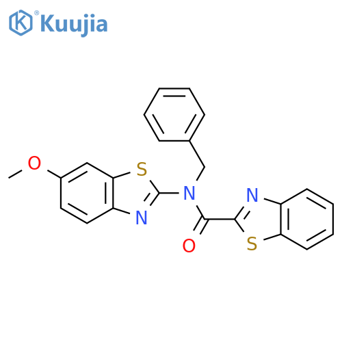 N-benzyl-N-(6-methoxy-1,3-benzothiazol-2-yl)-1,3-benzothiazole-2-carboxamide structure
