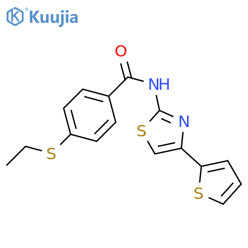 4-(ethylsulfanyl)-N-4-(thiophen-2-yl)-1,3-thiazol-2-ylbenzamide structure