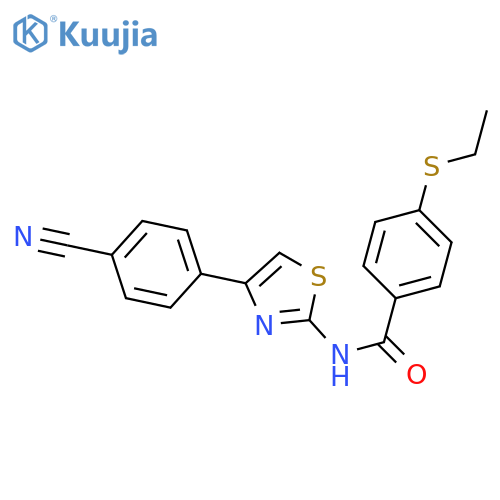 N-4-(4-cyanophenyl)-1,3-thiazol-2-yl-4-(ethylsulfanyl)benzamide structure