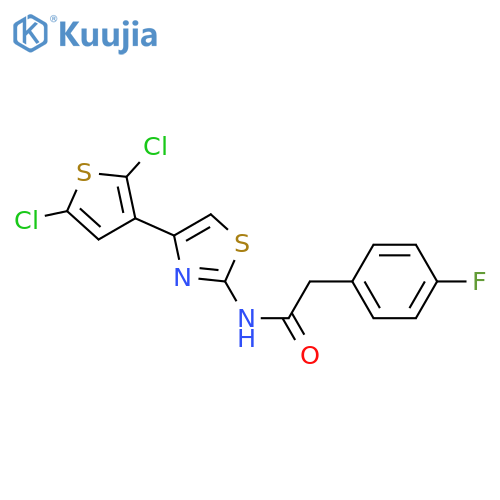 N-4-(2,5-dichlorothiophen-3-yl)-1,3-thiazol-2-yl-2-(4-fluorophenyl)acetamide structure