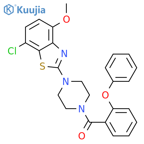 7-chloro-4-methoxy-2-4-(2-phenoxybenzoyl)piperazin-1-yl-1,3-benzothiazole structure