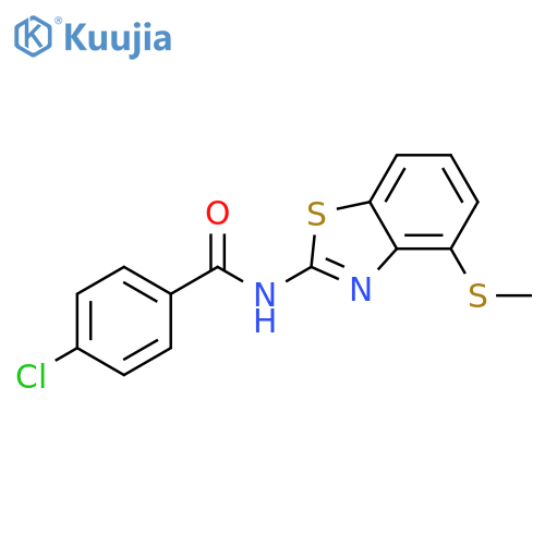4-chloro-N-4-(methylsulfanyl)-1,3-benzothiazol-2-ylbenzamide structure