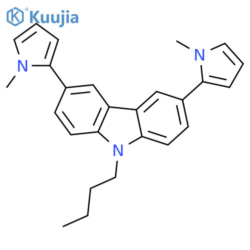 9H-Carbazole, 9-butyl-3,6-bis(1-methyl-1H-pyrrol-2-yl)- structure