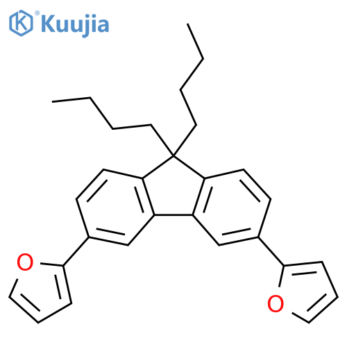 2,2'-(9,9-Dibutyl-9H-fluorene-3,6-diyl)difuran structure