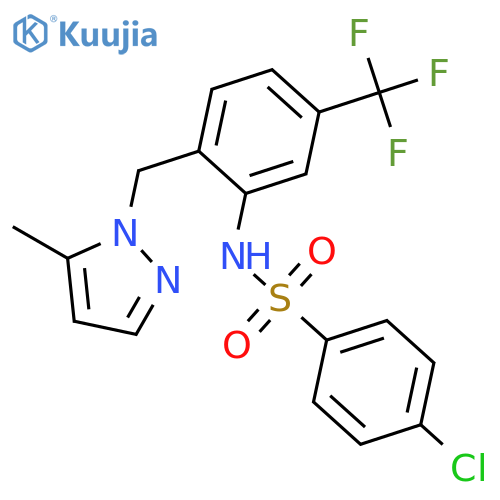 BENZENESULFONAMIDE, 4-CHLORO-N-[2-[(5-METHYL-1H-PYRAZOL-1-YL)METHYL]-5-(TRIFLUOROMETHYL)PHENYL]- structure