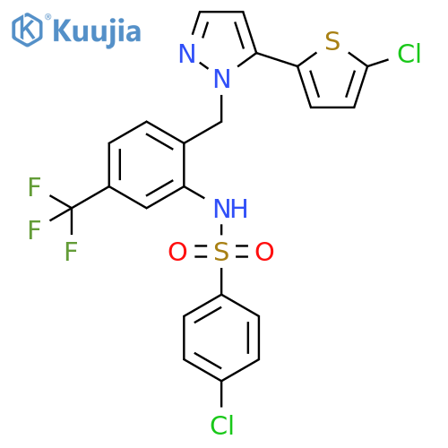 Benzenesulfonamide,4-chloro-N-[2-[[5-(5-chloro-2-thienyl)-1H-pyrazol-1-yl]methyl]-5-(trifluoromethyl)phenyl]- structure