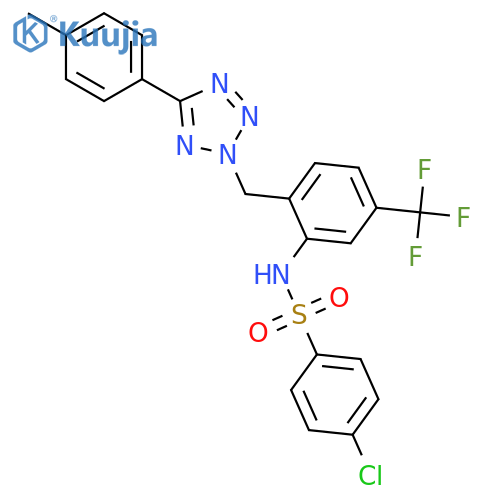 BENZENESULFONAMIDE, 4-CHLORO-N-[2-[[5-(4-METHYLPHENYL)-2H-TETRAZOL-2-YL]METHYL]-5-(TRIFLUOROMETHYL)PHENYL]- structure