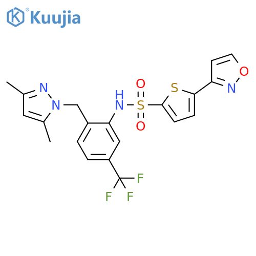 2-Thiophenesulfonamide,N-[2-[(3,5-dimethyl-1H-pyrazol-1-yl)methyl]-5-(trifluoromethyl)phenyl]-5-(3-isoxazolyl)- structure