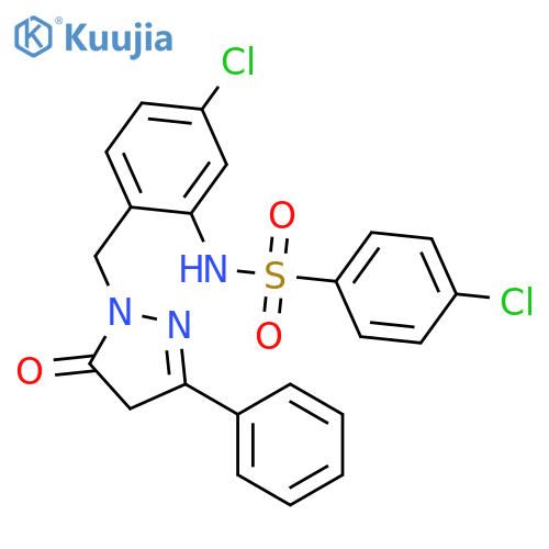 BENZENESULFONAMIDE, 4-CHLORO-N-[5-CHLORO-2-[(4,5-DIHYDRO-5-OXO-3-PHENYL-1H-PYRAZOL-1-YL)METHYL]PHENYL]- structure