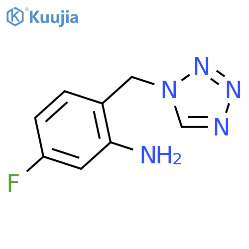 Benzenamine, 5-fluoro-2-(1H-tetrazol-1-ylmethyl)- structure