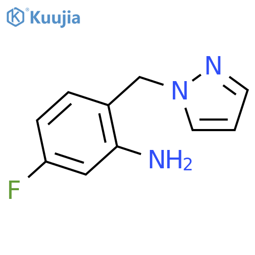 Benzenamine, 5-fluoro-2-(1H-pyrazol-1-ylmethyl)- structure
