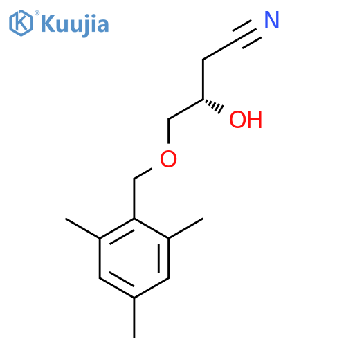 (3S)-3-Hydroxy-4-[(2,4,6-trimethylphenyl)methoxy]butanenitrile structure