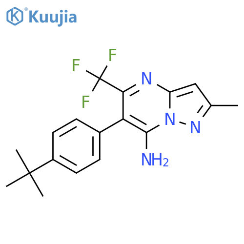 6-(4-Tert-butylphenyl)-2-methyl-5-(trifluoromethyl)pyrazolo[1,5-a]pyrimidin-7-amine structure