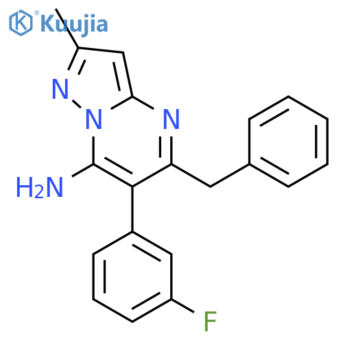 Pyrazolo[1,5-a]pyrimidin-7-amine,6-(3-fluorophenyl)-2-methyl-5-(phenylmethyl)- structure