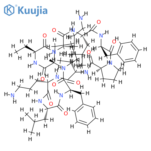 Cyclo(L-Abu-L-Orn-L-Leu-D-Phe-L-Pro-L-Abu-L-Orn-L-Leu-D-Phe-L-Pro-) structure