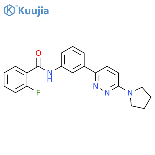 2-fluoro-N-{3-6-(pyrrolidin-1-yl)pyridazin-3-ylphenyl}benzamide structure