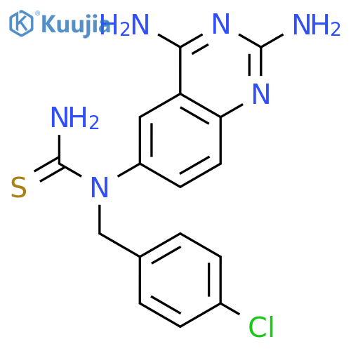 Thiourea, N-[(4-chlorophenyl)methyl]-N-(2,4-diamino-6-quinazolinyl)- structure