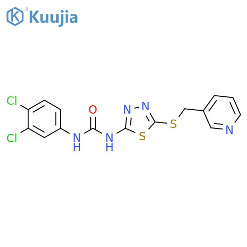 1-(3,4-dichlorophenyl)-3-(5-{(pyridin-3-yl)methylsulfanyl}-1,3,4-thiadiazol-2-yl)urea structure